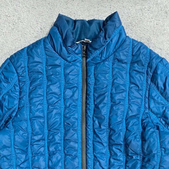 Cabi 914 Poseidon Teal Blue Quilted Zip Puffer Jacket Drawstring Pockets - Picture 4 of 9